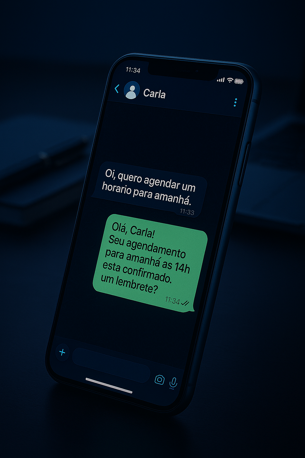 Agente de IA atendendo no WhatsApp 24h